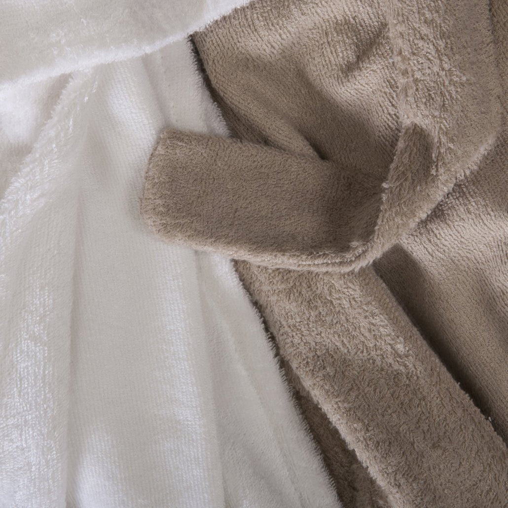 Club Classique Bamboo Bathrobes 400gsm - various sizes - White & Stone - Lifespace