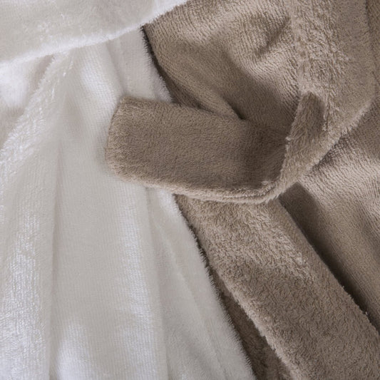 Club Classique Bamboo Bathrobes 400gsm - various sizes - White & Stone - Lifespace