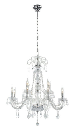 Crystal Chandelier -12 x 40W SES Width 800mm Height 900mm, Chain 900mm, Cup 93mm - Lifespace