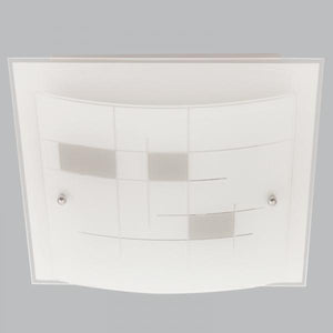 Frosted Patterned Glass with Polished Chrome Clips CF268 LARGE - Lifespace