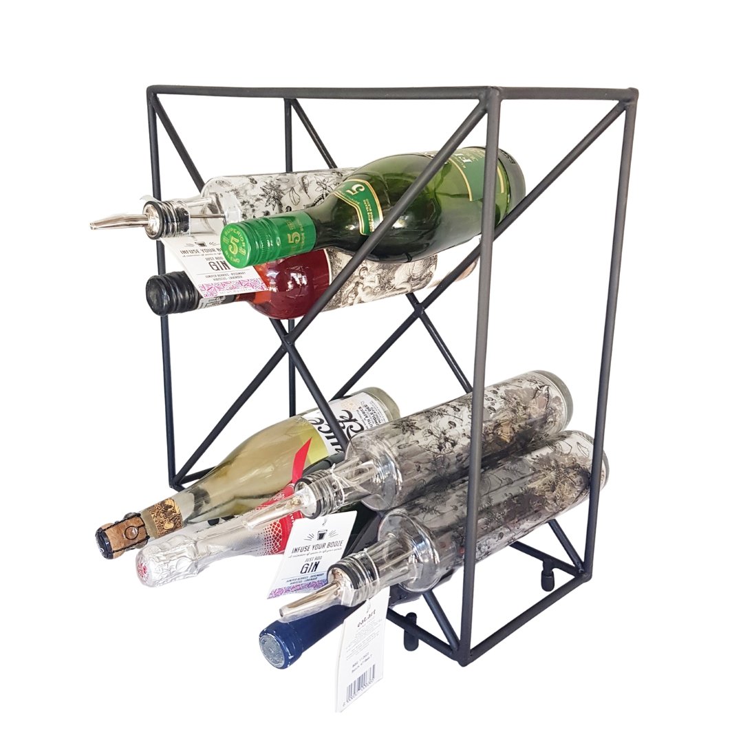 Lifespace 12 Bottle Matt Black Counter Top Wine Rack Bottle Holder - Lifespace