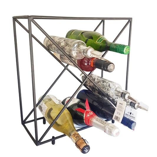 Lifespace 12 Bottle Matt Black Counter Top Wine Rack Bottle Holder - Lifespace