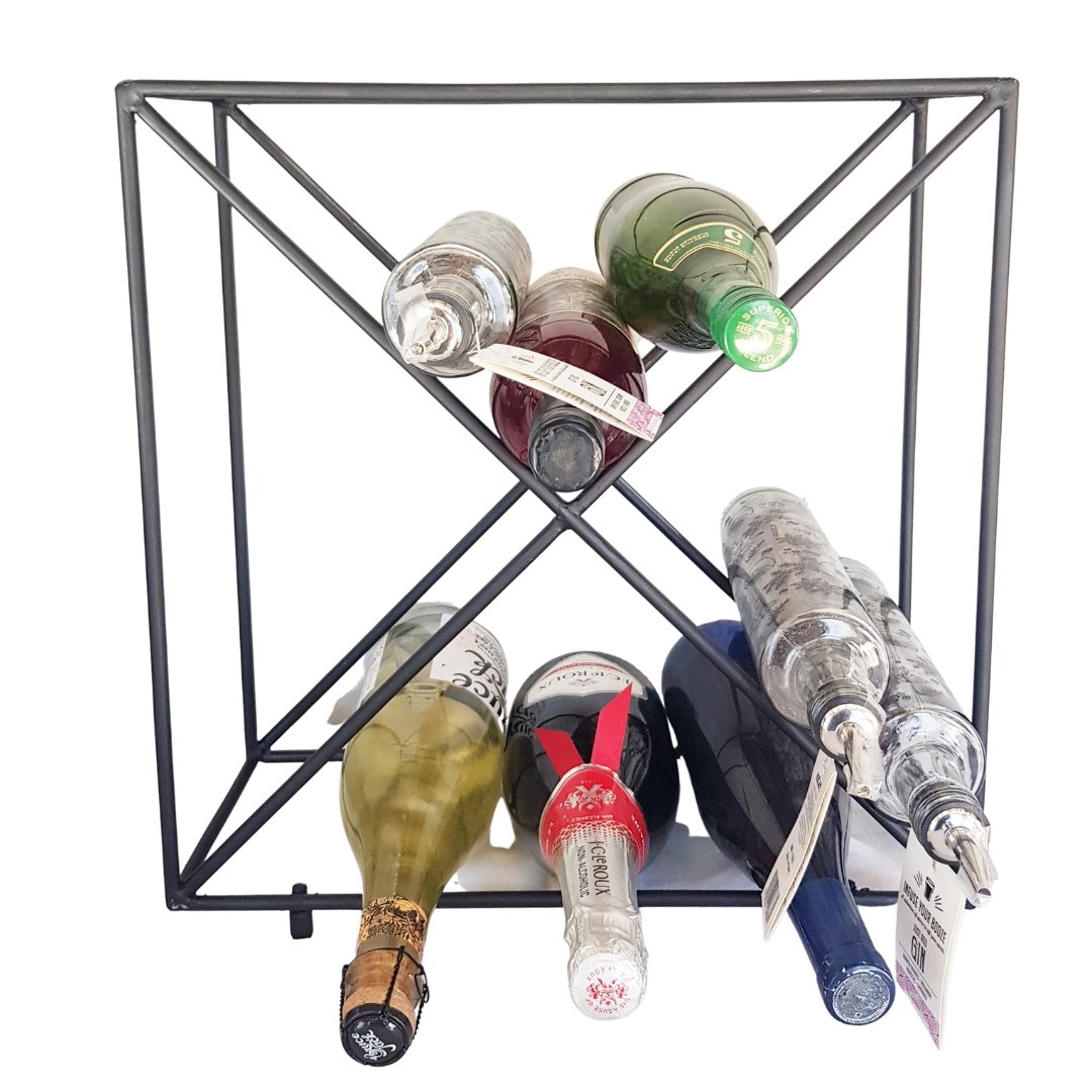 Lifespace 12 Bottle Matt Black Counter Top Wine Rack Bottle Holder - Lifespace