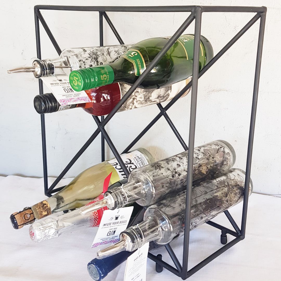 Lifespace 12 Bottle Matt Black Counter Top Wine Rack Bottle Holder - Lifespace