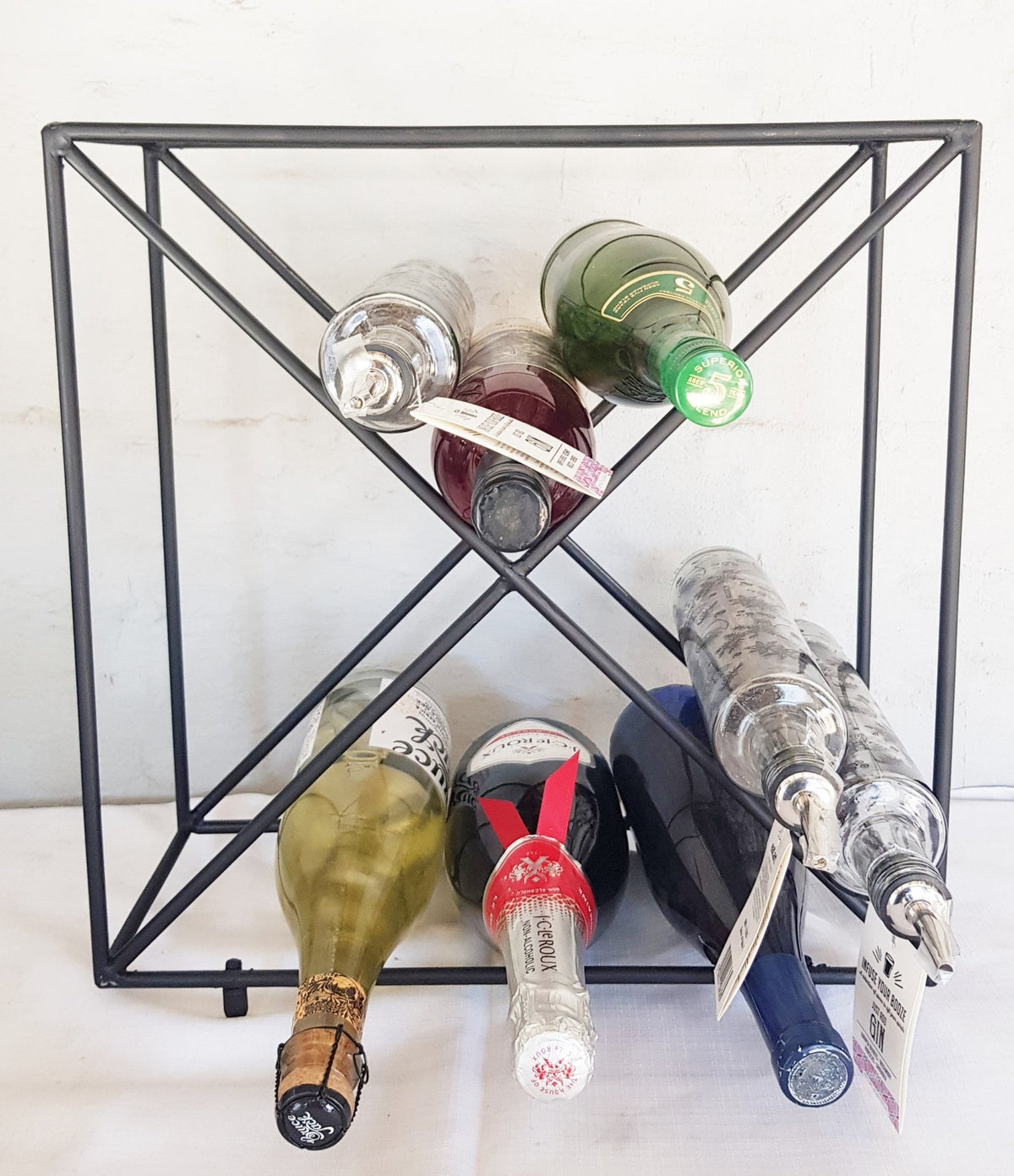 Lifespace 12 Bottle Matt Black Counter Top Wine Rack Bottle Holder - Lifespace