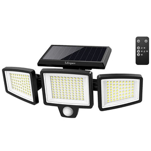 Lifespace 210 LED 600lm Solar Security Flood Light With 3 Heads - Lifespace