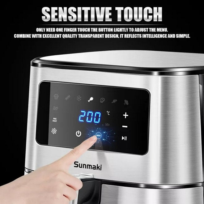 Sunmaki 5,5lt Touch Screen Hot Air Fryer - 1700w - Lifespace