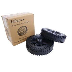 Lifespace 6" Universal Replacement Wheels with 8mm Hole - Sold / Pair - Lifespace