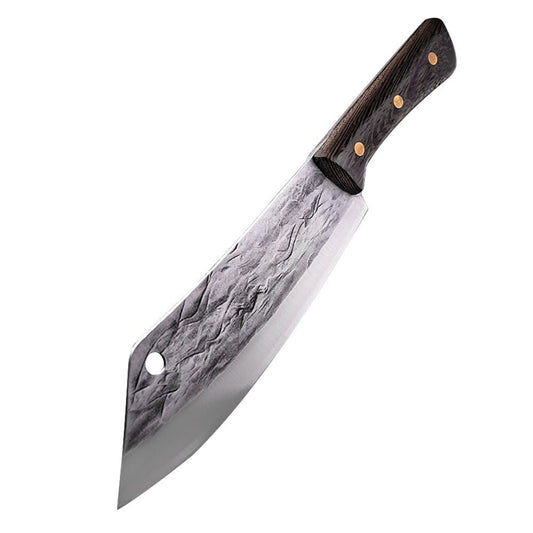 Lifespace 8" Chef Hammer Pattern Pointed Cleaver with Wenge Handle - Lifespace