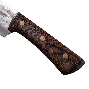 Lifespace 8" Chef Hammer Pattern Pointed Cleaver with Wenge Handle - Lifespace