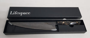 Lifespace 8" Japanese VG10 Cladded Steel Kurouchi Chef Knife w/ Resin Handle - Lifespace