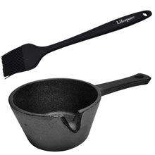 Load image into Gallery viewer, Lifespace 9,5cm Cast Iron Basting Pot &amp; Lifespace Silicone Basting Brush Bundle Deal - Lifespace