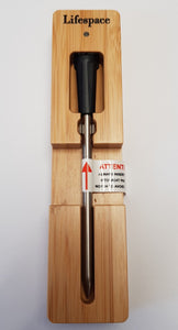 Lifespace Bluetooth Thermometer on Wood Charging Base - Single Probe - Lifespace