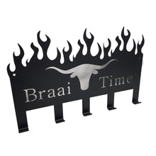 Load image into Gallery viewer, Lifespace &quot;Braai Time&quot; Braai 5 Hook Utility Rack - Lifespace