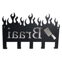 Load image into Gallery viewer, Lifespace &quot;Braai (with cleaver)&quot; Braai 5 Hook Utility Rack - Lifespace