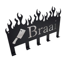 Load image into Gallery viewer, Lifespace &quot;Braai (with cleaver)&quot; Braai 5 Hook Utility Rack - Lifespace