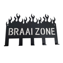 Load image into Gallery viewer, Lifespace &quot;Braai Zone&quot; Braai 5 Hook Utility Rack - Lifespace