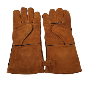Lifespace Brown Leather Braai Gloves - lined for extra comfort - Lifespace