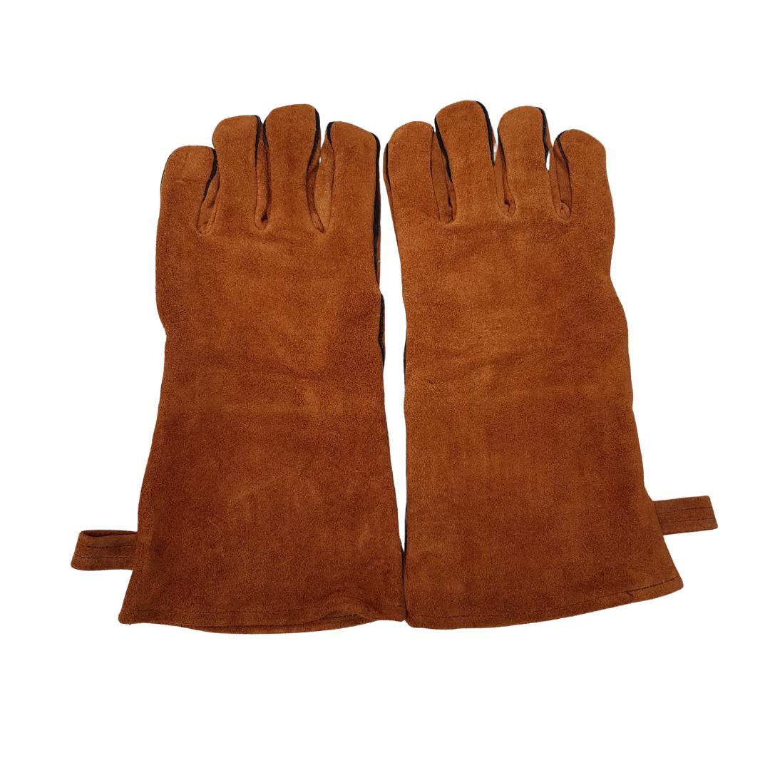Lifespace Brown Leather Braai Gloves - lined for extra comfort - Lifespace
