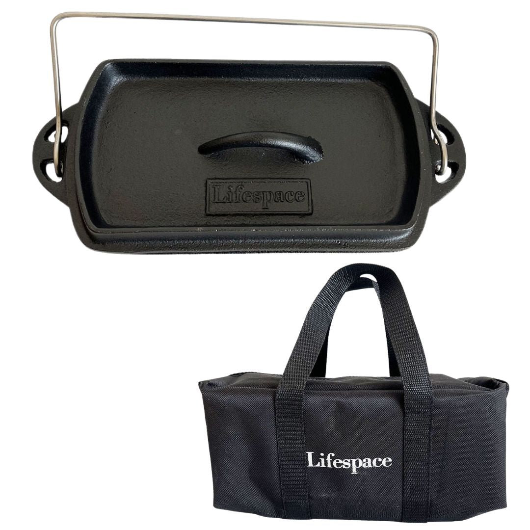 Lifespace Cast Iron Bread Pot with Handle & Free Bag - Lifespace