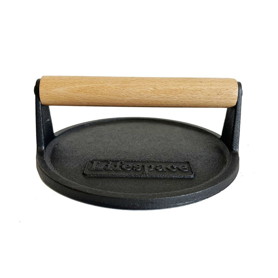Personalized Cast Iron Smash Burger Press – Heavy Duty Grill Press With Custom Text Engraving