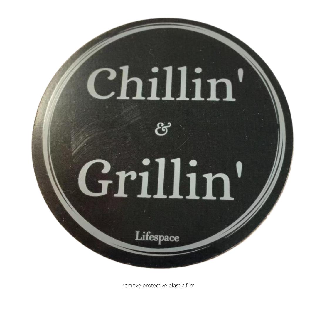 Lifespace "Chillin' & Grillin'" Drinks Coasters - Set of 6 - Lifespace