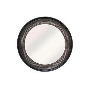 Lifespace Contemporary Dark-Coffee Round Bevelled Wall Mirror - Lifespace