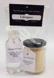 Lifespace cutting board mineral oil and Lifespace cutting board wood butter Gift Set - Lifespace