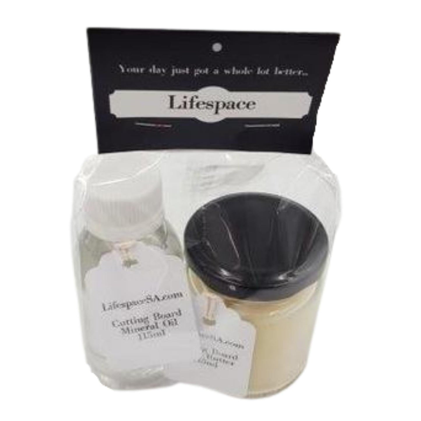 Lifespace cutting board mineral oil and Lifespace cutting board wood butter Gift Set - Lifespace