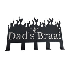Load image into Gallery viewer, Lifespace &quot;Dad&#39;s Braai&quot; Braai 5 Hook Utility Rack - Lifespace