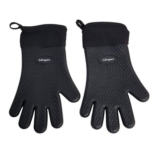 Lifespace Heat Resistant Silicone Gloves (pair) - Cotton Lined, Fully Washable - Lifespace