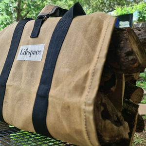 Lifespace Heavy Duty Canvas Firewood Log Carrier Bag with Handles - Lifespace