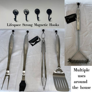 Lifespace Heavy Duty Magnetic Utility Hooks - 4 pack - Lifespace