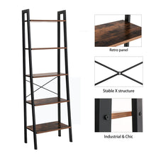 Load image into Gallery viewer, Lifespace Industrial Rustic 5 tier Ladder Shelves - Lifespace