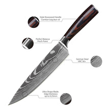 Load image into Gallery viewer, Lifespace Laser Engraved 5CR15 Kitchen Chef Knife in a Gift Box - Lifespace