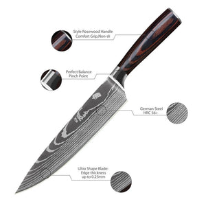 Lifespace Laser Engraved 5CR15 Kitchen Chef Knife in a Gift Box - Lifespace