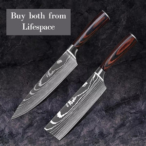 Lifespace Laser Engraved 5CR15 Kitchen Chef Knife in a Gift Box - Lifespace