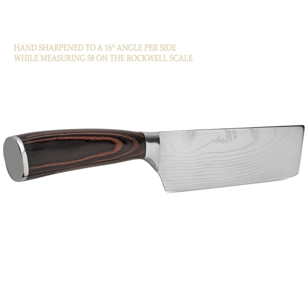 Lifespace Laser Engraved 5CR15 Kitchen Nakiri Chef Knife in a Gift Box - Lifespace
