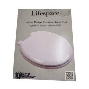 Lifespace Leading Design Premium Wood Toilet Seat - Econo White - Lifespace