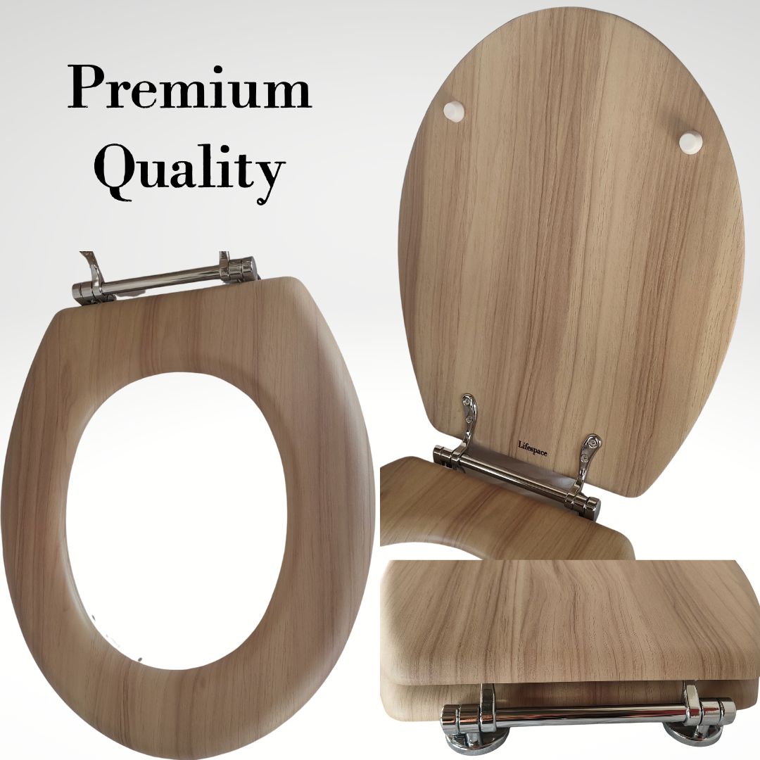 Lifespace Leading Design Premium Wood Toilet Seat - Oak - Lifespace