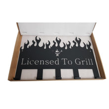 Load image into Gallery viewer, Lifespace &quot;Licensed to Grill&quot; Braai 5 Hook Utility Rack - Lifespace