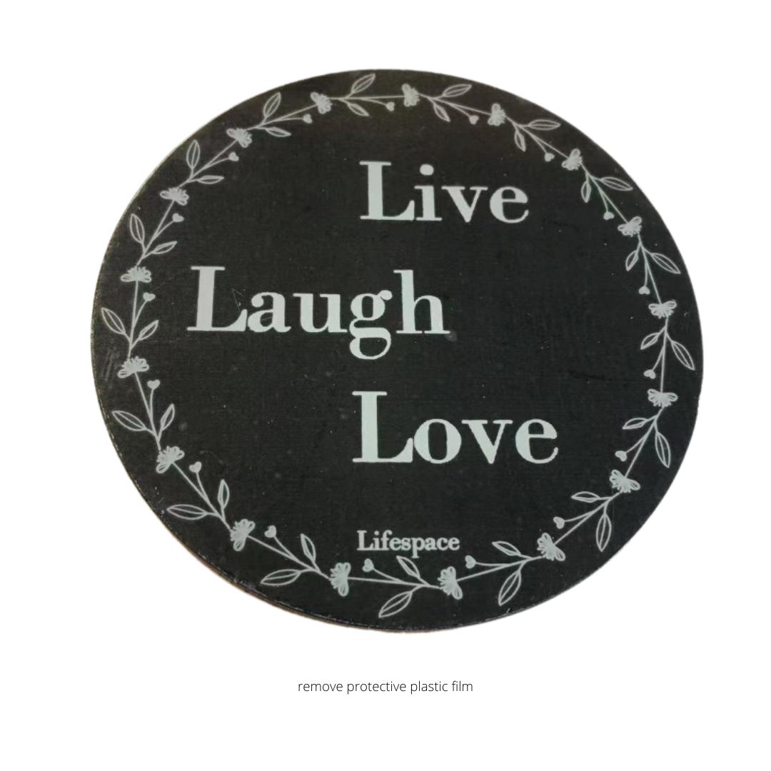 Lifespace "Live Laugh Love" Drinks Coasters - Set of 6 - Lifespace