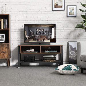 Lifespace Living Room Industrial Style Brown Wood Metal TV Stand Cabinet - Lifespace