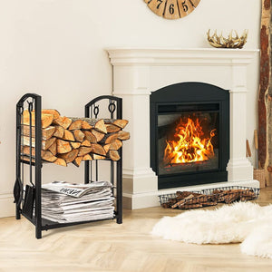 Lifespace Log Holder Set with 4 x Fireplace Tools - Lifespace