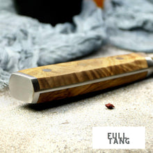 Load image into Gallery viewer, Lifespace Luxury 5&quot; Utility Olive Wood Full Tang Damascus Knife - Lifespace