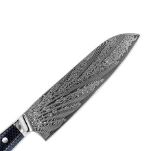 Load image into Gallery viewer, Lifespace Modern Damascus Full Tang 7&quot; Santoku Knife w/ Honeycomb Handle - Lifespace