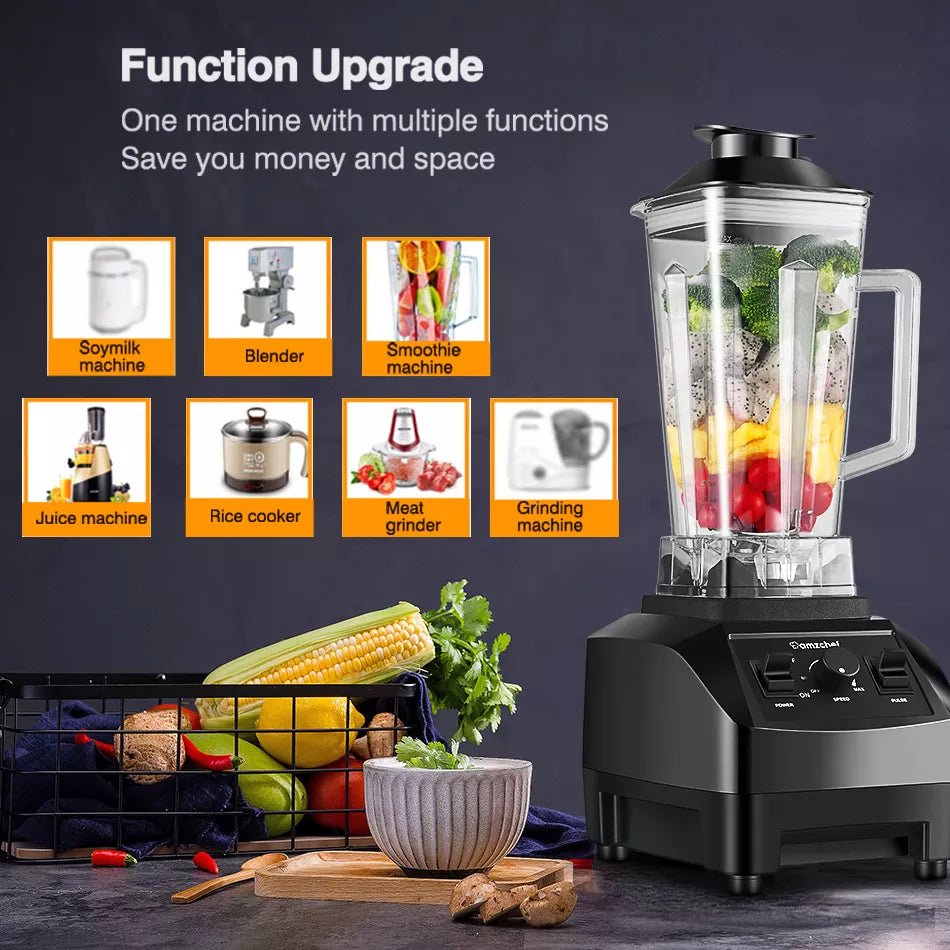 Amzchef Commercial Multifunction 1350w Blender - Black or Grey - Lifespace