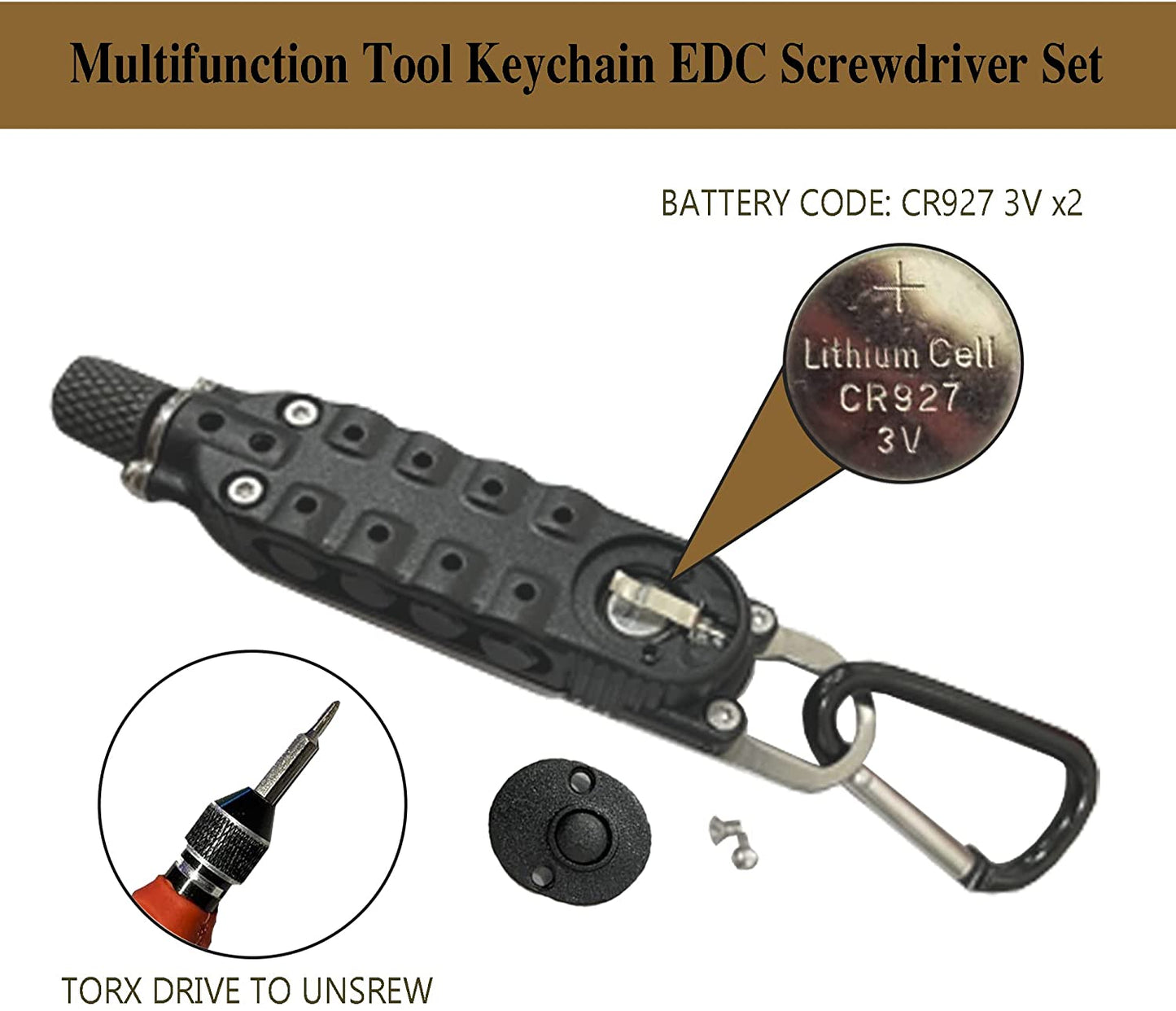 Lifespace Multi Tool Screwdriver Hex Bit Carrier with Carabiner Keychain - Lifespace