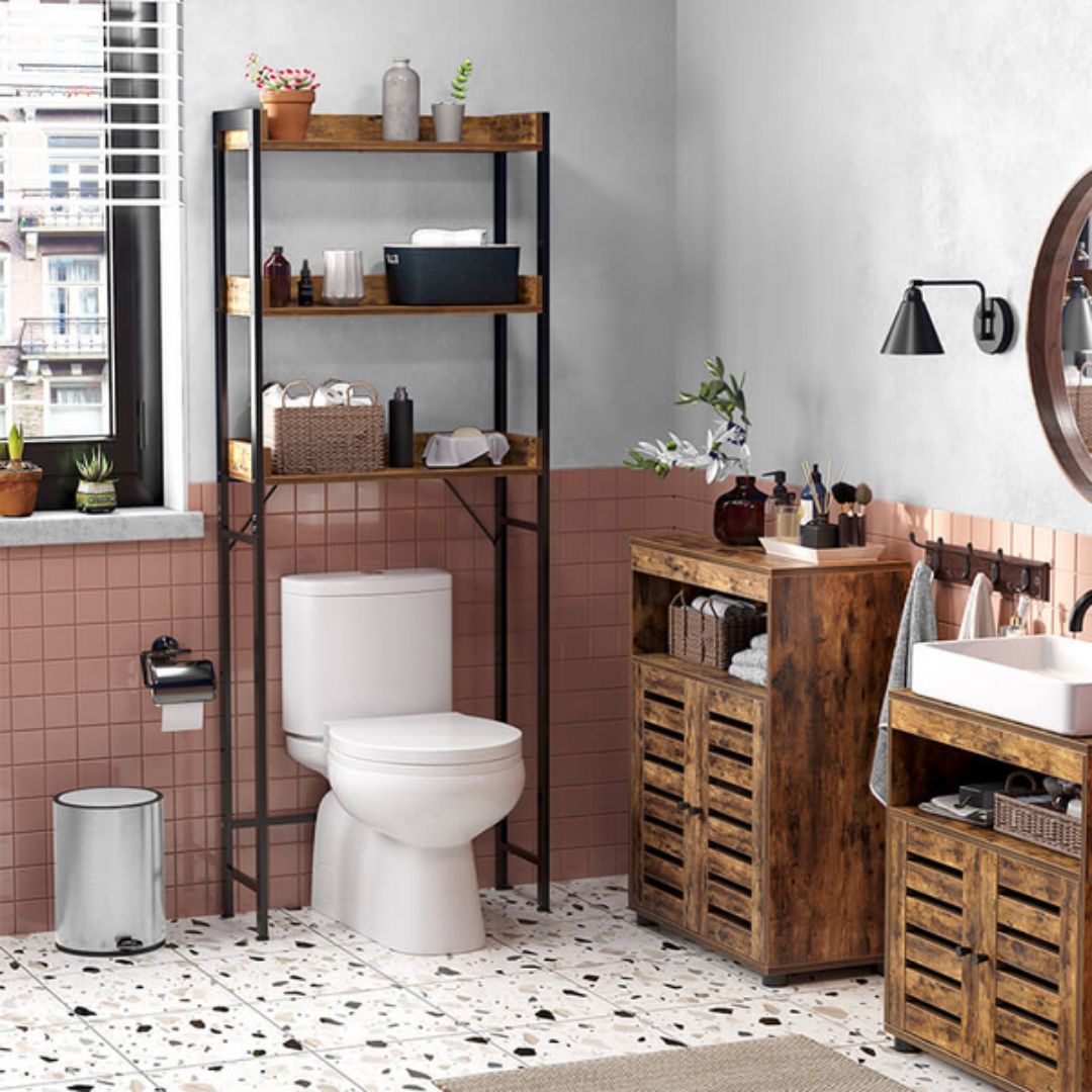 Lifespace 'Over-The-Toilet' Rustic Industrial Storage Shelf - Lifespace