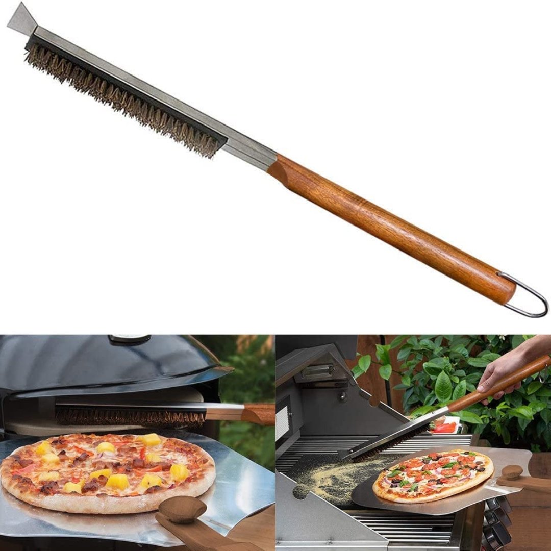 Lifespace Pizza Stone Cleaning Brush with Scraper - Lifespace